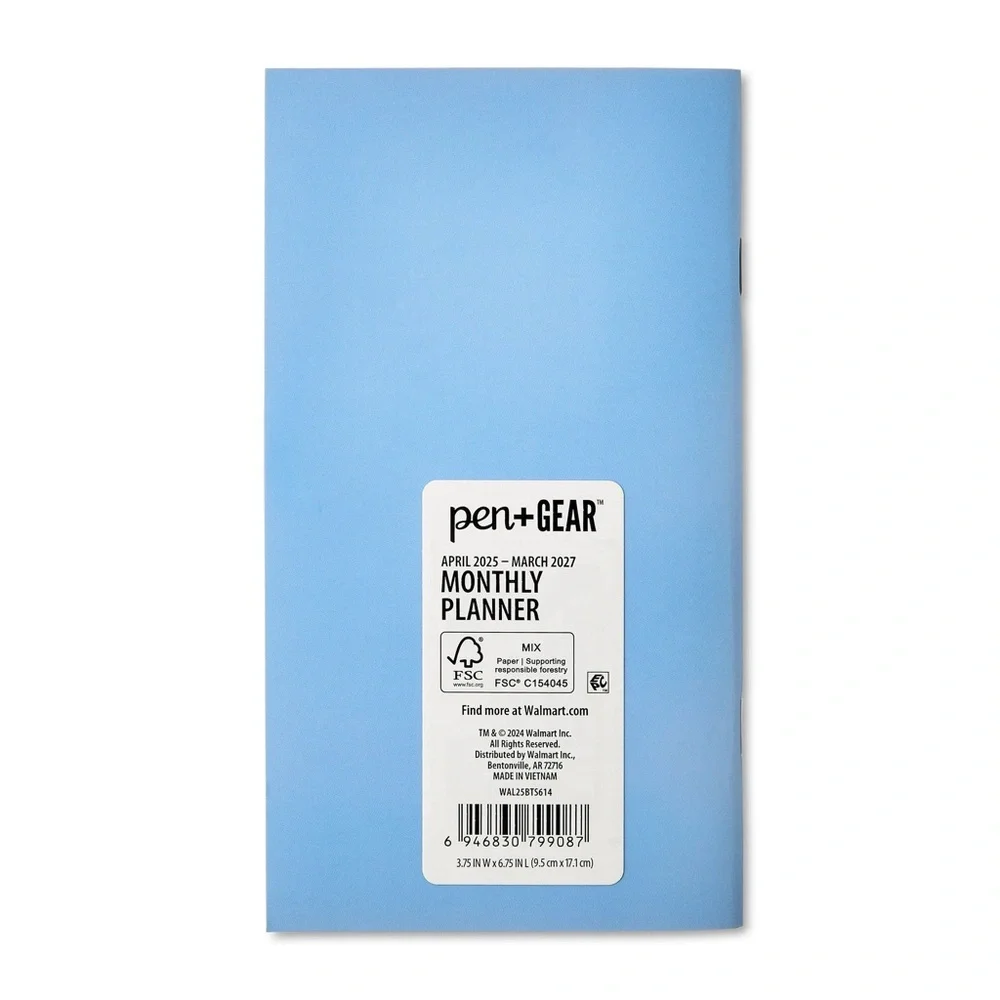 Pen+Gear April 2025 - March 2027 Big Plans Mini Monthly Pocket Planner NWT